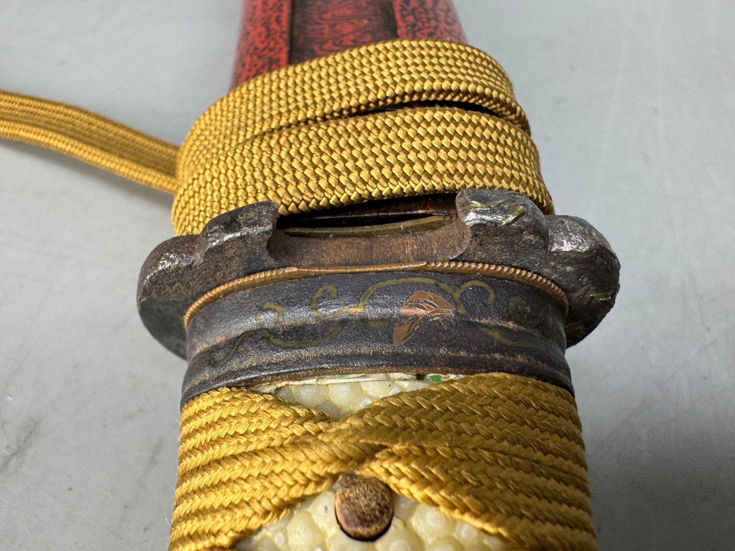 Y8552 TSUKA Japanese short sword accouterment Koshirae tsuba antique Katana