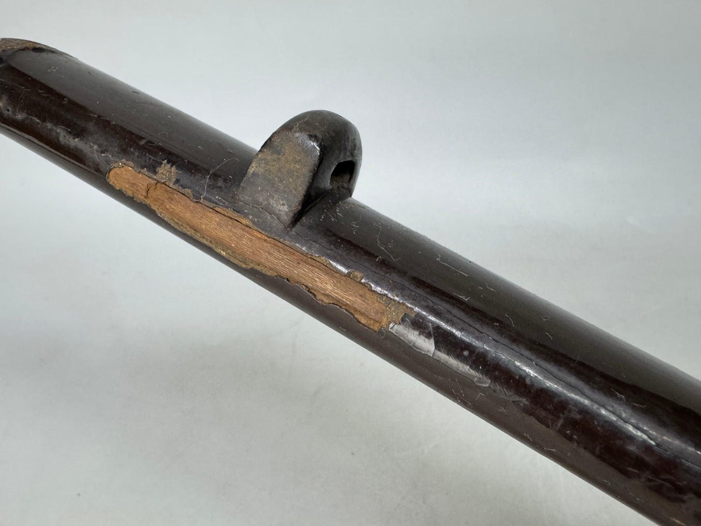 Y8553 SAYA Wakizashi scabbard black lacquer inlay Japan antique samurai katana