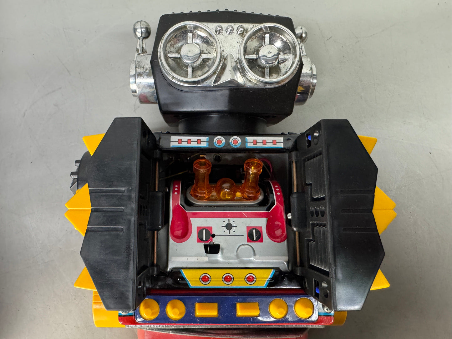 Y8560 TIN TOY Robot action figure Mars King Kasei Daio box Japan antique vintage