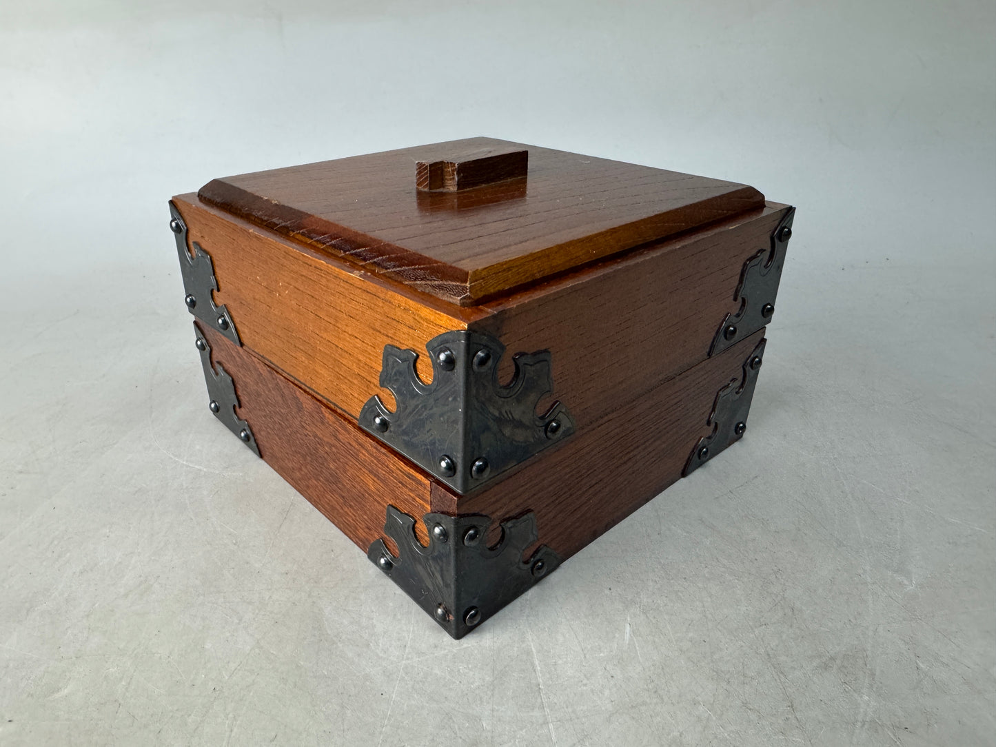 Y8568 BOX wooden accessory trinkets case storage Japan antique container