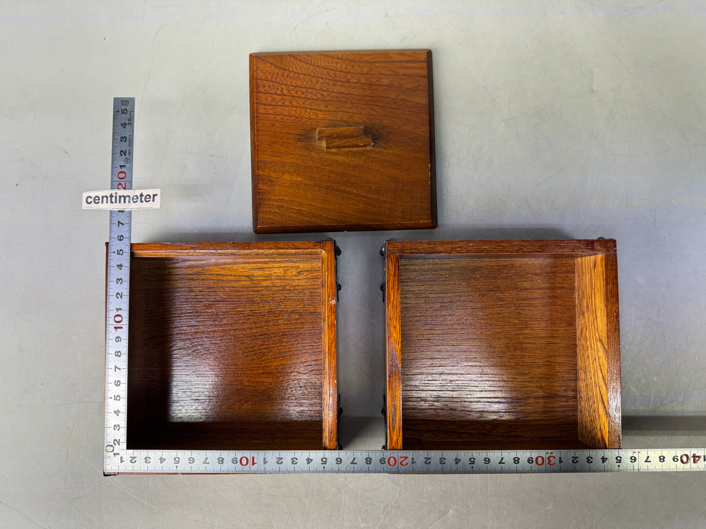 Y8568 BOX wooden accessory trinkets case storage Japan antique container