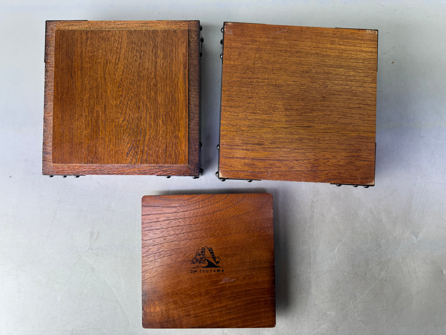 Y8568 BOX wooden accessory trinkets case storage Japan antique container