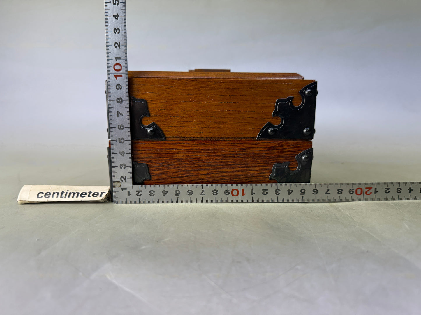 Y8568 BOX wooden accessory trinkets case storage Japan antique container