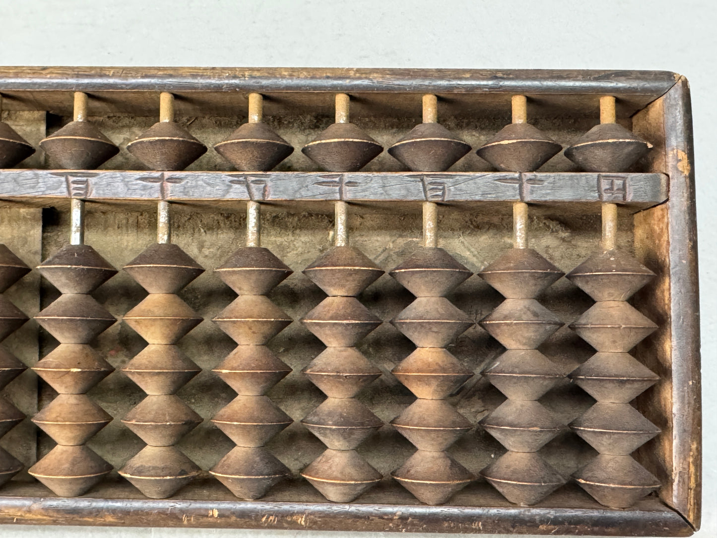 Y8569 SOROBAN wooden abacus 5 beads calculator Japan antique stationery math