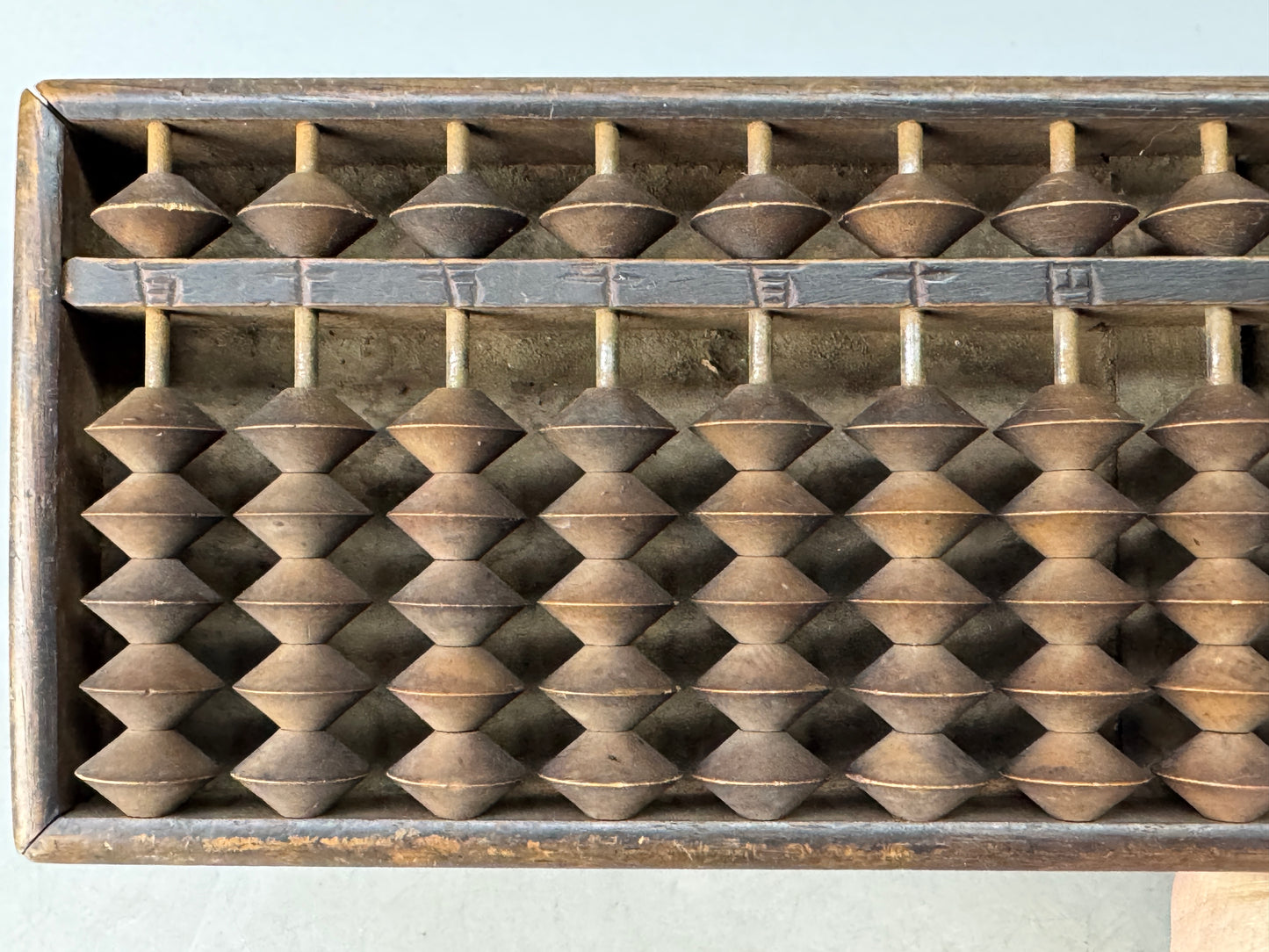 Y8569 SOROBAN wooden abacus 5 beads calculator Japan antique stationery math