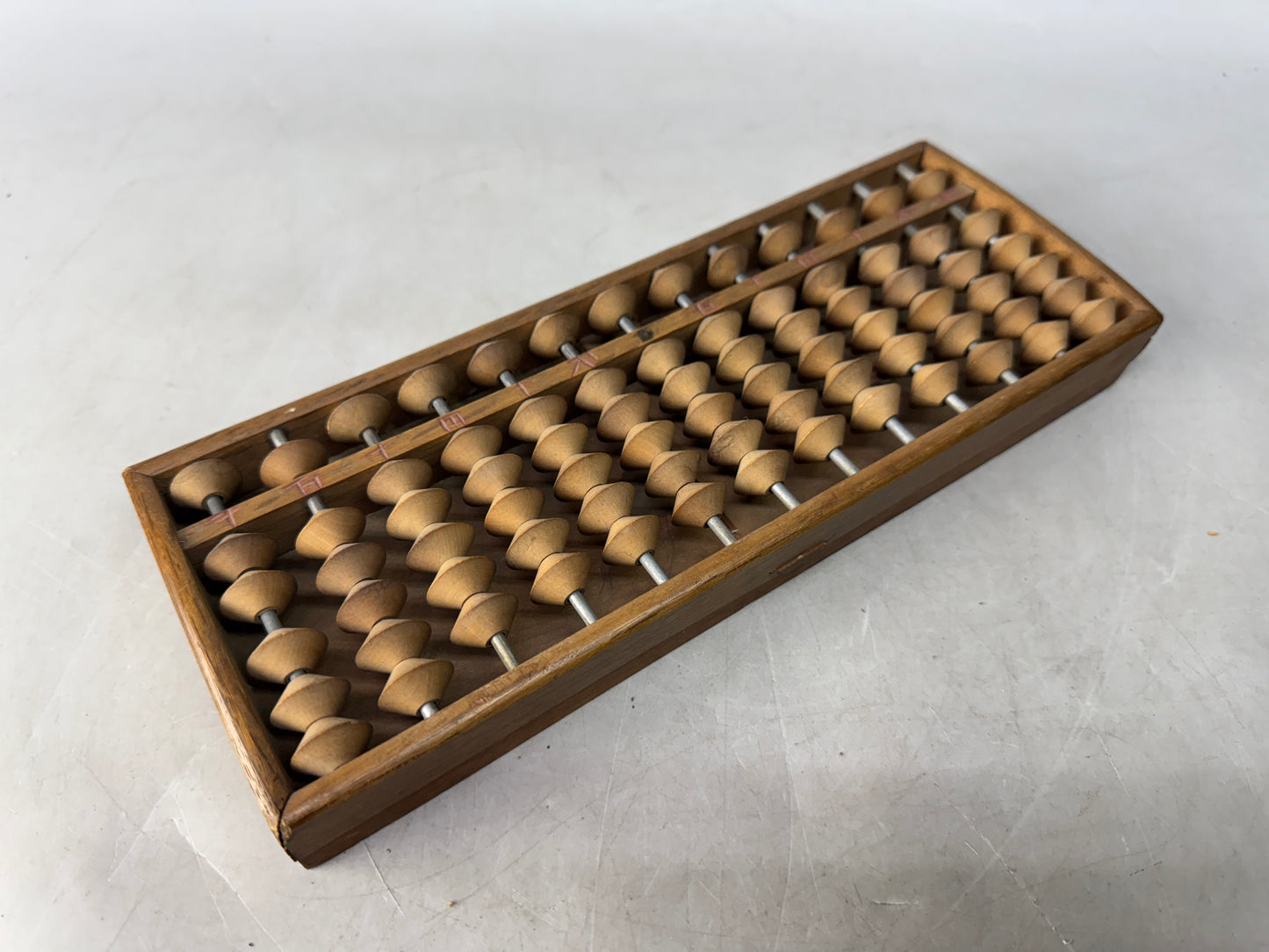 Y8570 SOROBAN wooden abacus 5 beads calculator Japan antique stationery math