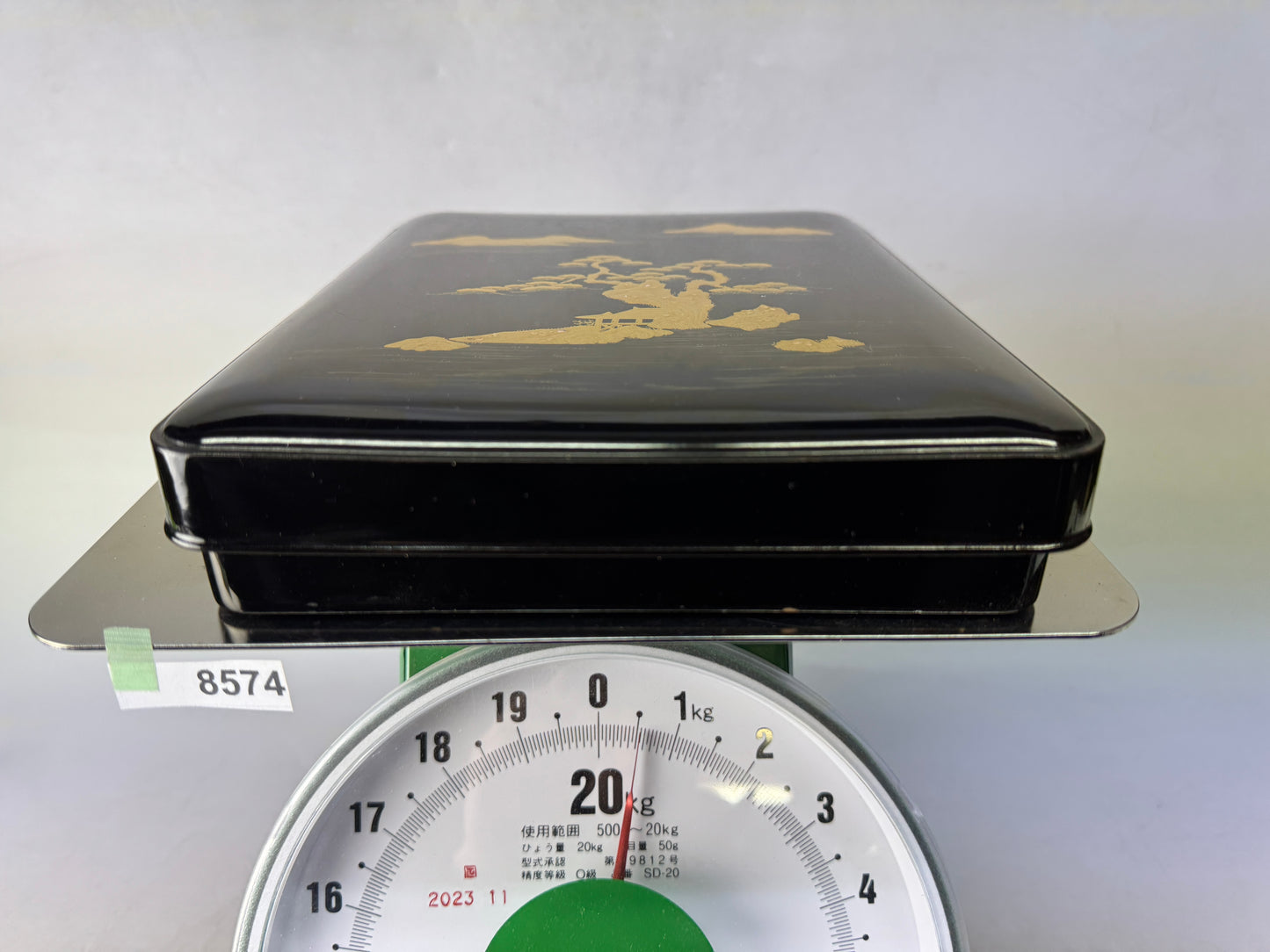 Y8574 BOX Makie inkstone case lacquered container Japan antique stationery