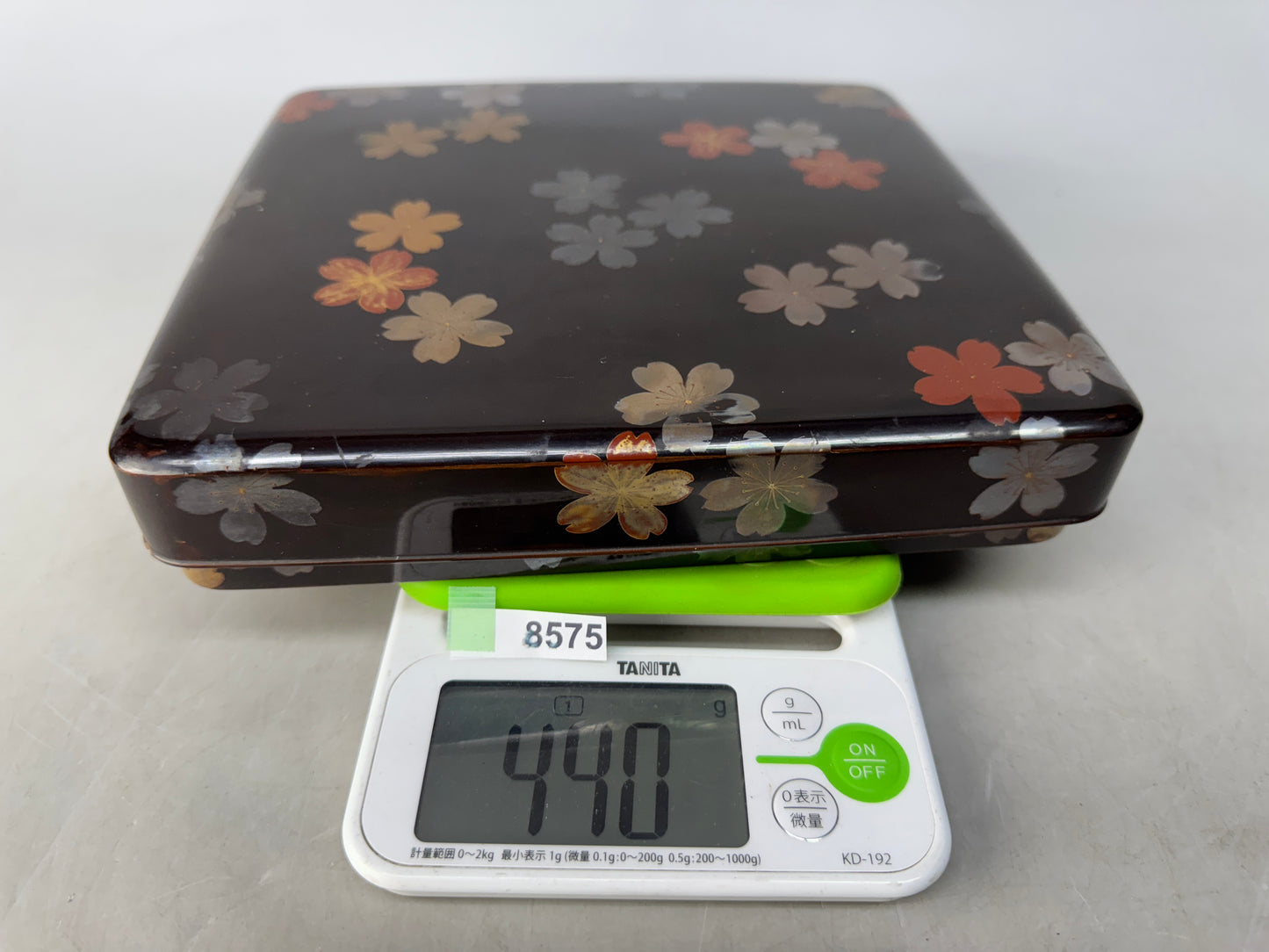 Y8575 BOX Cherry blossom makie inkstone case lacquered Japan antique stationery