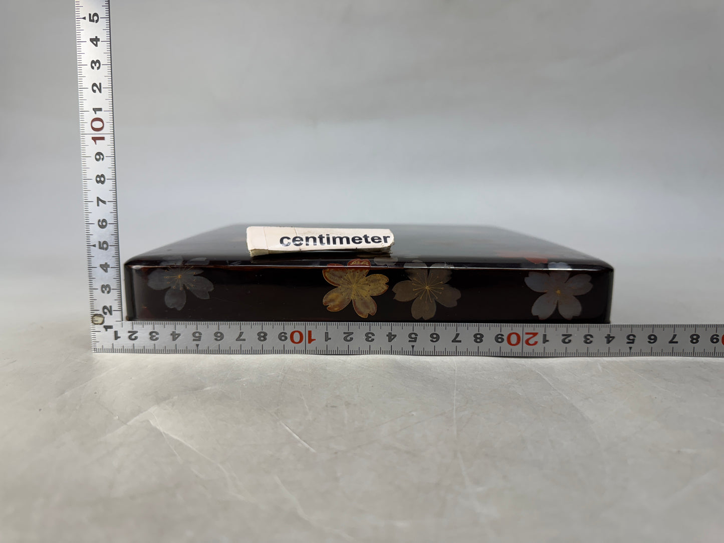 Y8575 BOX Cherry blossom makie inkstone case lacquered Japan antique stationery