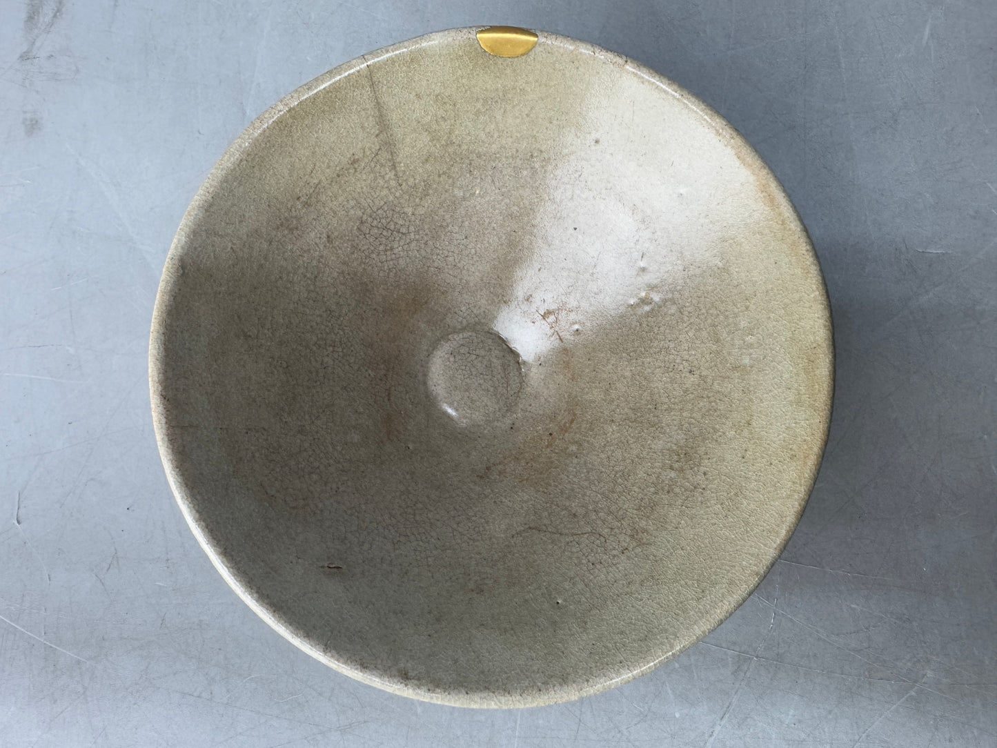 Y8581 CHAWAN Korean white bowl kintsugi box Korea antique tea ceremony pottery