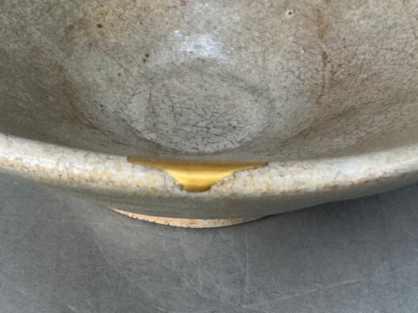 Y8581 CHAWAN Korean white bowl kintsugi box Korea antique tea ceremony pottery