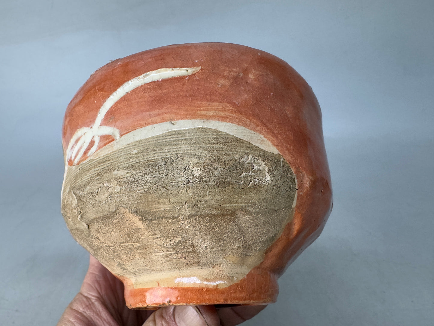 Y8584 CHAWAN Raku-ware red bowl signed box Japan antique tea ceremony pottery