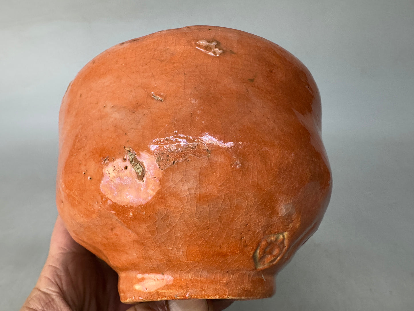 Y8584 CHAWAN Raku-ware red bowl signed box Japan antique tea ceremony pottery