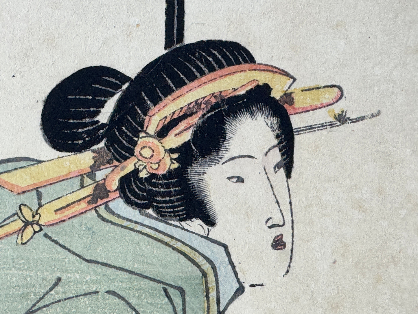 Y8592 WOODBLOCK PRINT Eisen beautiful woman single piece Japan Ukiyoe antique