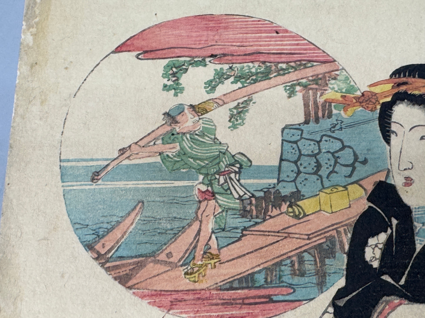 Y8594 WOODBLOCK PRINT Eisen beautiful woman single piece Japan Ukiyoe antique