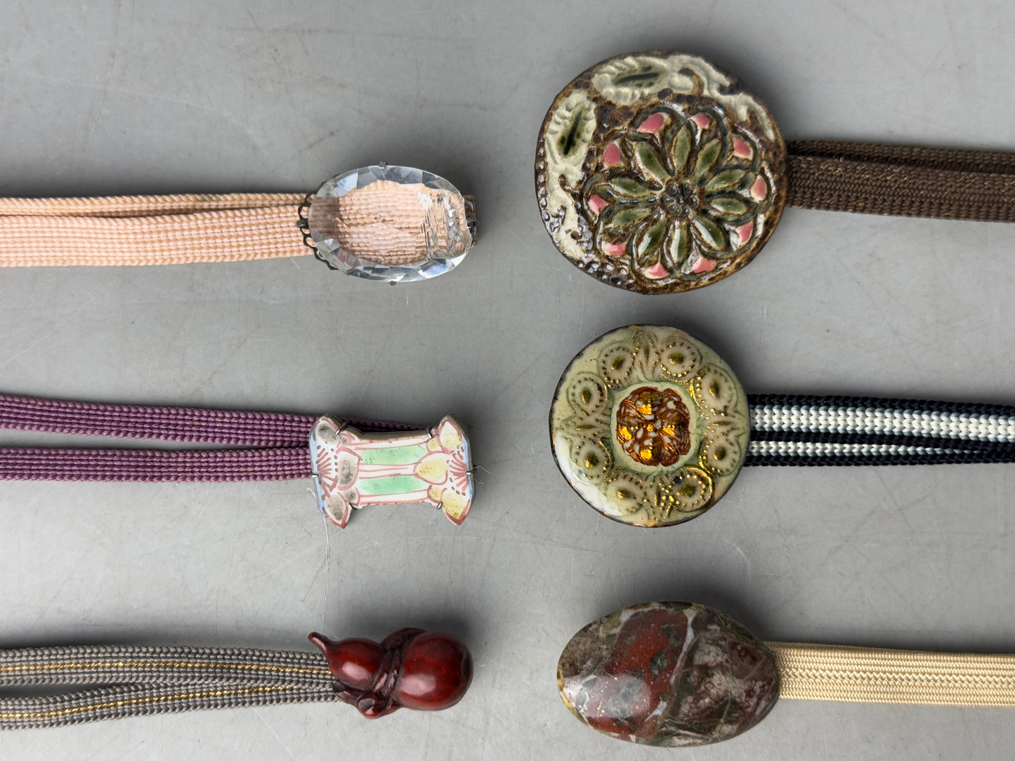 Y8605 OBIDOME Sash clip brooch set of 6 Japan antique kimono accessory fashion