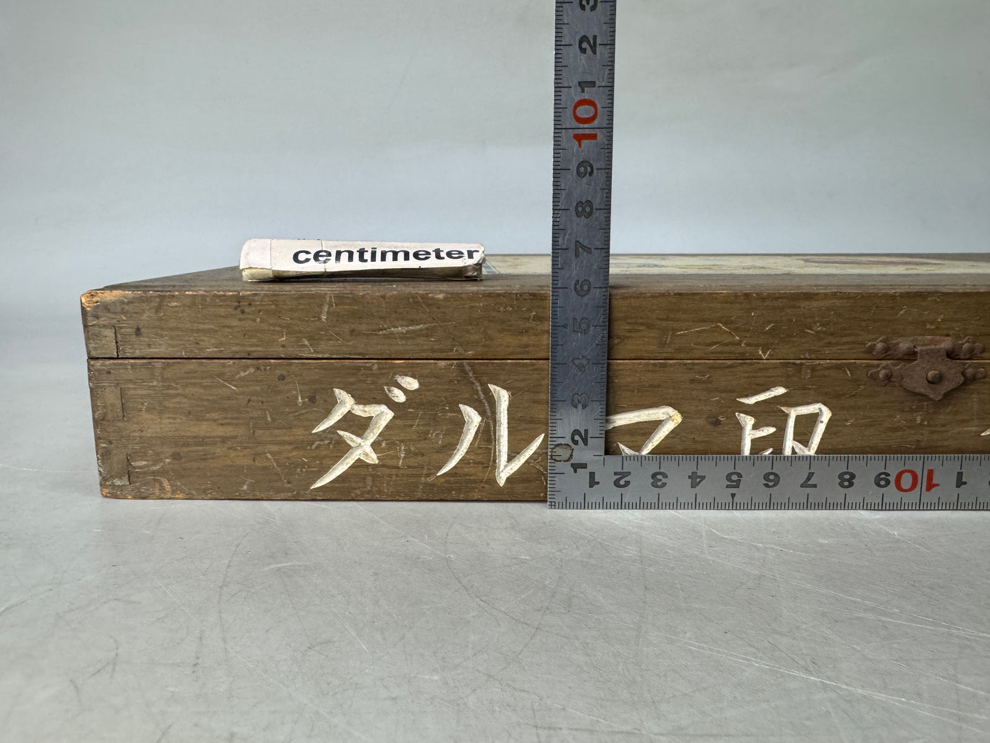 Y8611 BOX wooden Daruma Thread case sewing tools Japan antique container storage