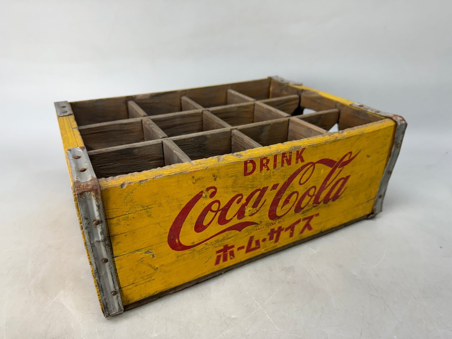 Y8612 BOX wooden Coca-Cola case Showa retro Japan antique container storage