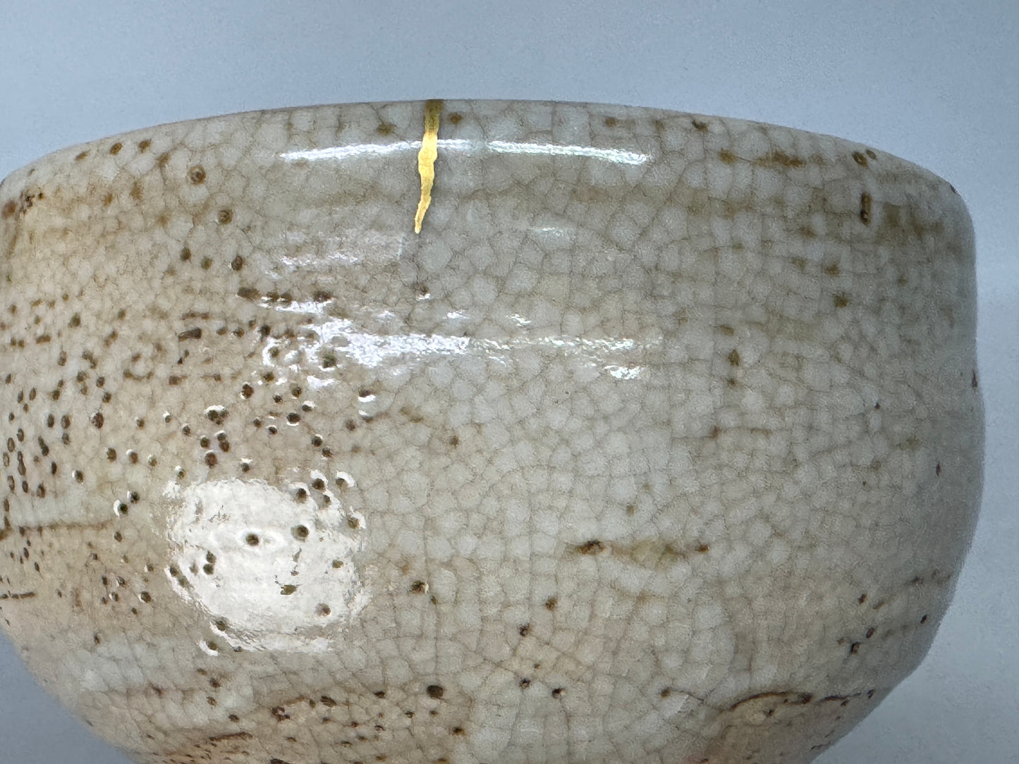Y8623 CHAWAN Mino-ware bowl kintsugi Japan antique tea ceremony pottery cup