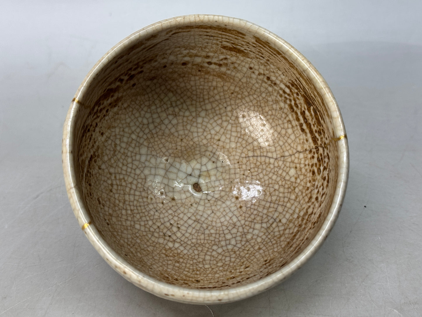 Y8623 CHAWAN Mino-ware bowl kintsugi Japan antique tea ceremony pottery cup