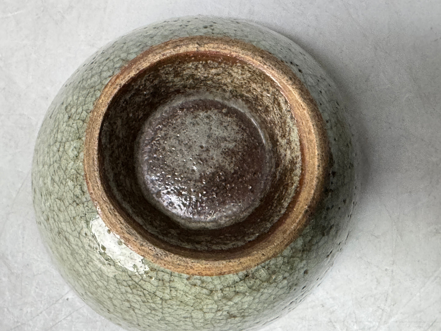 Y8624 CHAWAN Celadon bowl kintsugi Japan antique tea ceremony teacup cup