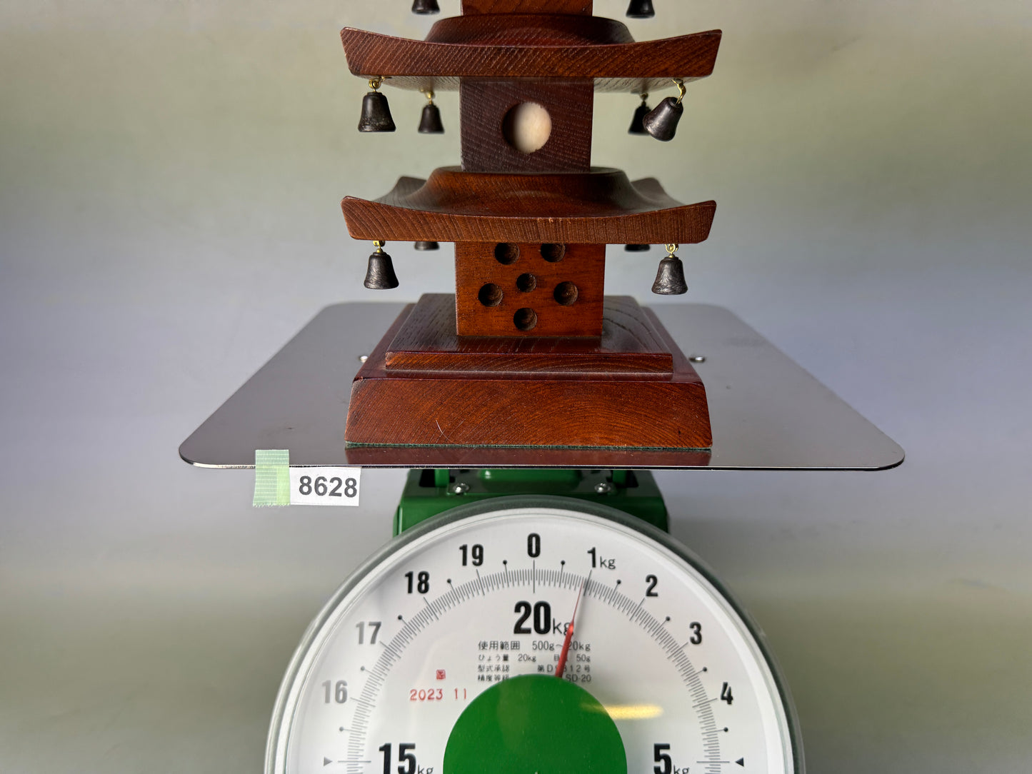 Y8628 OKIMONO wooden Five-story pagoda figure Japan antique decor interior