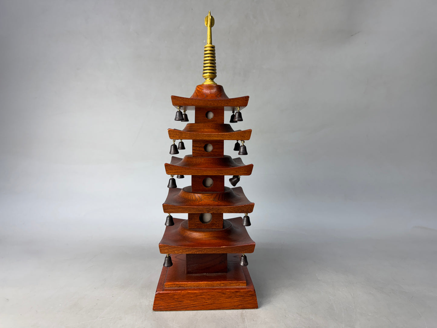 Y8628 OKIMONO wooden Five-story pagoda figure Japan antique decor interior