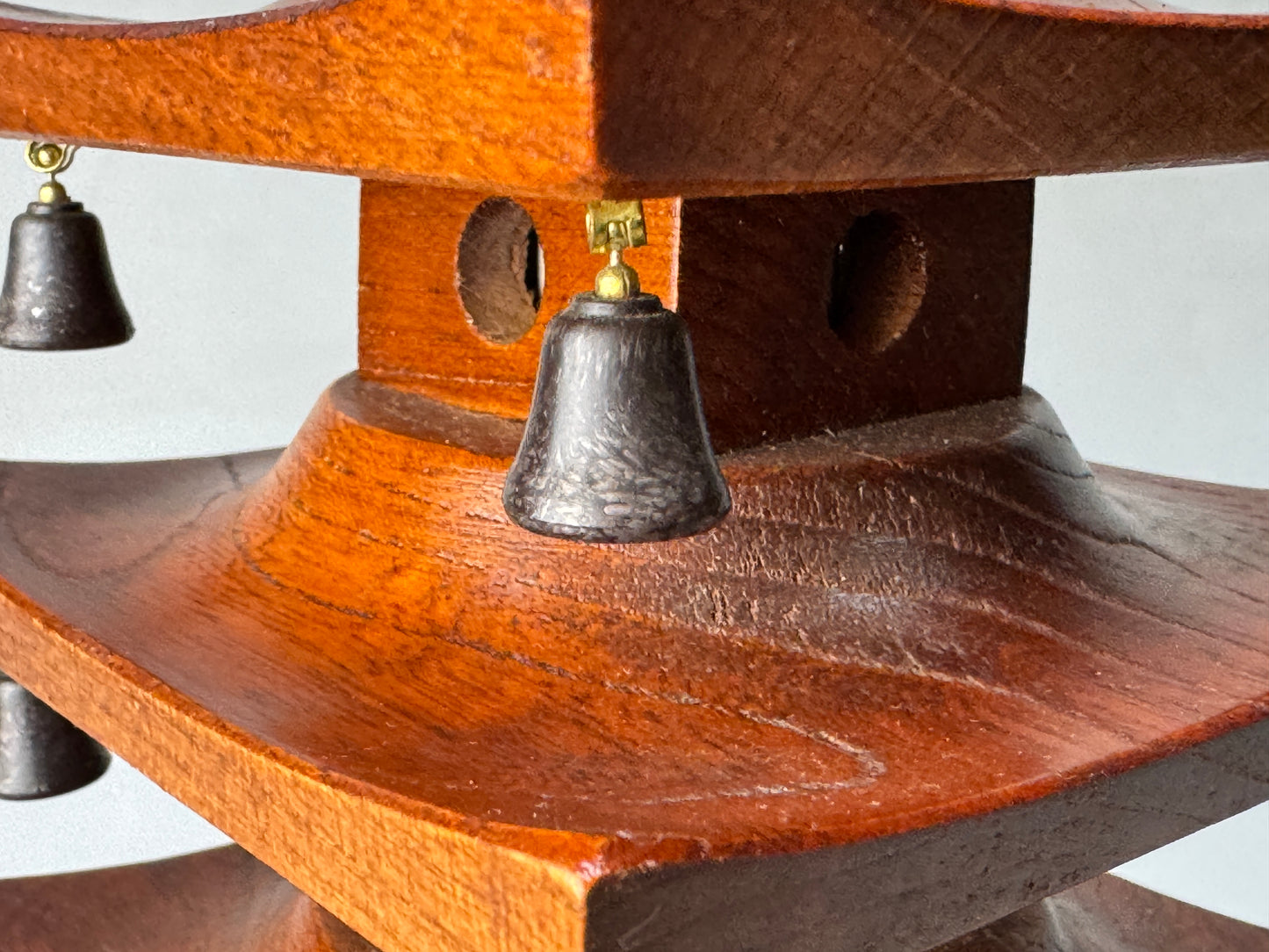 Y8628 OKIMONO wooden Five-story pagoda figure Japan antique decor interior