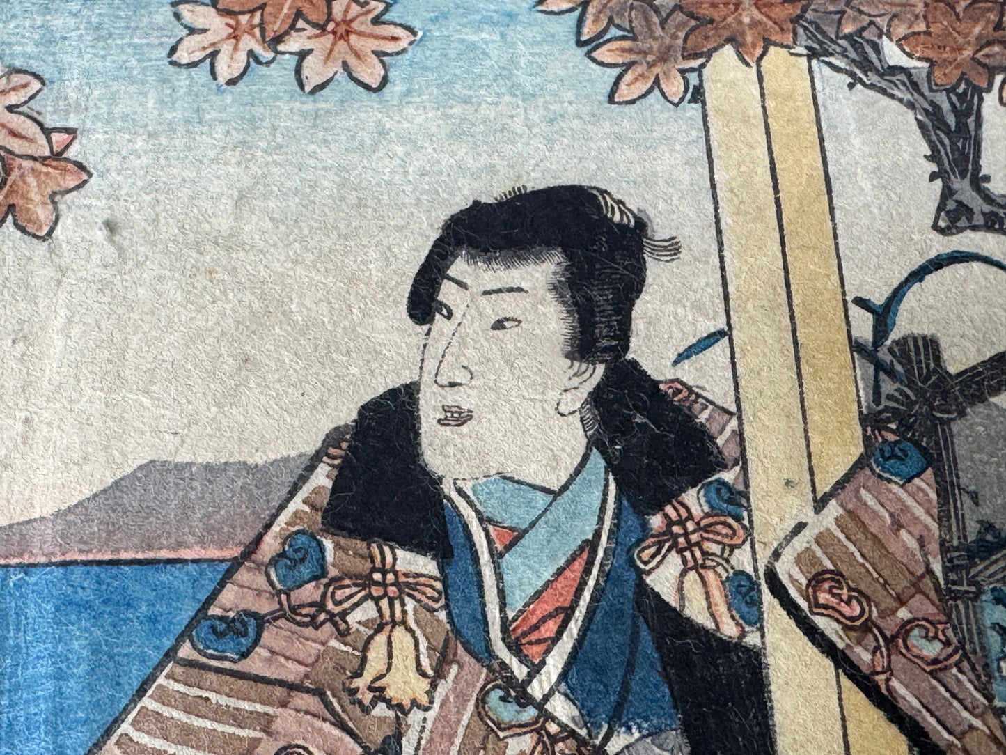 Y8637 WOODBLOCK PRINT Toyokuni one piece horizontal Japan Ukiyoe antique art