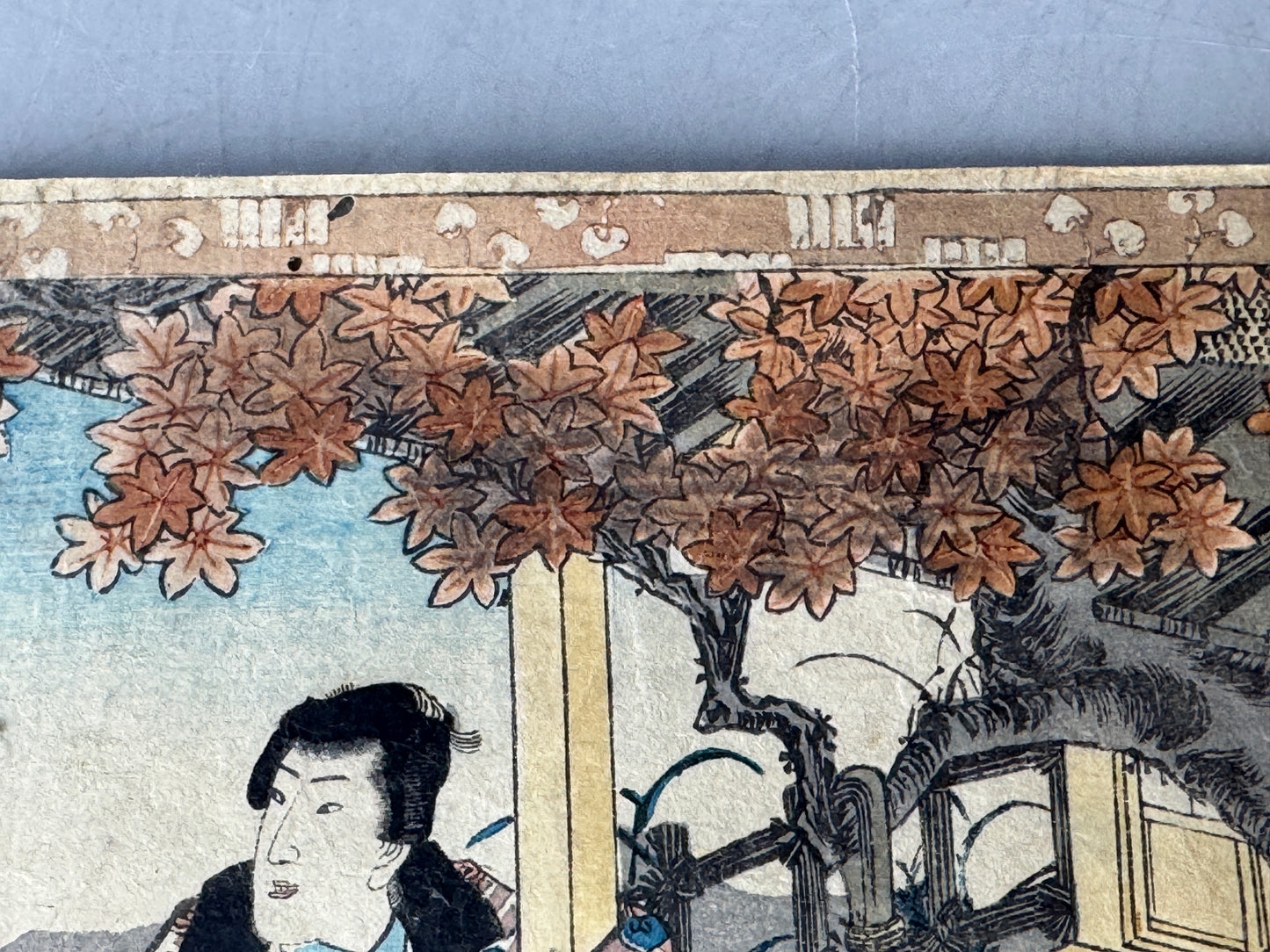 Y8637 WOODBLOCK PRINT Toyokuni one piece horizontal Japan Ukiyoe antique art