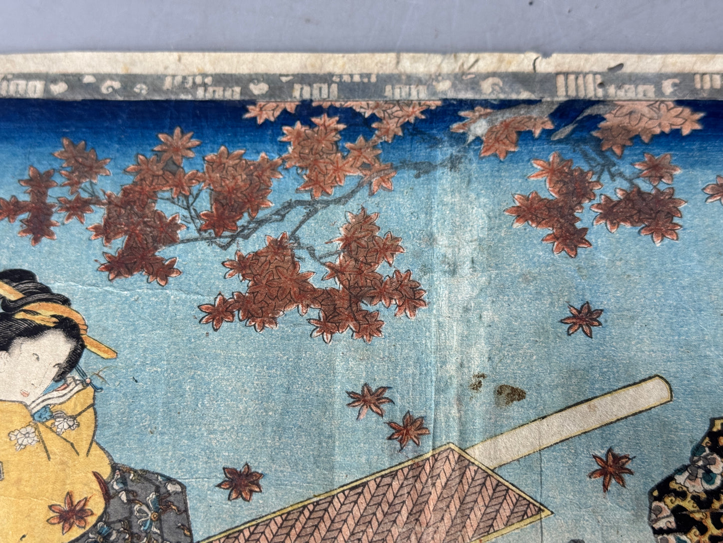 Y8638 WOODBLOCK PRINT Toyokuni one piece horizontal Japan Ukiyoe antique art