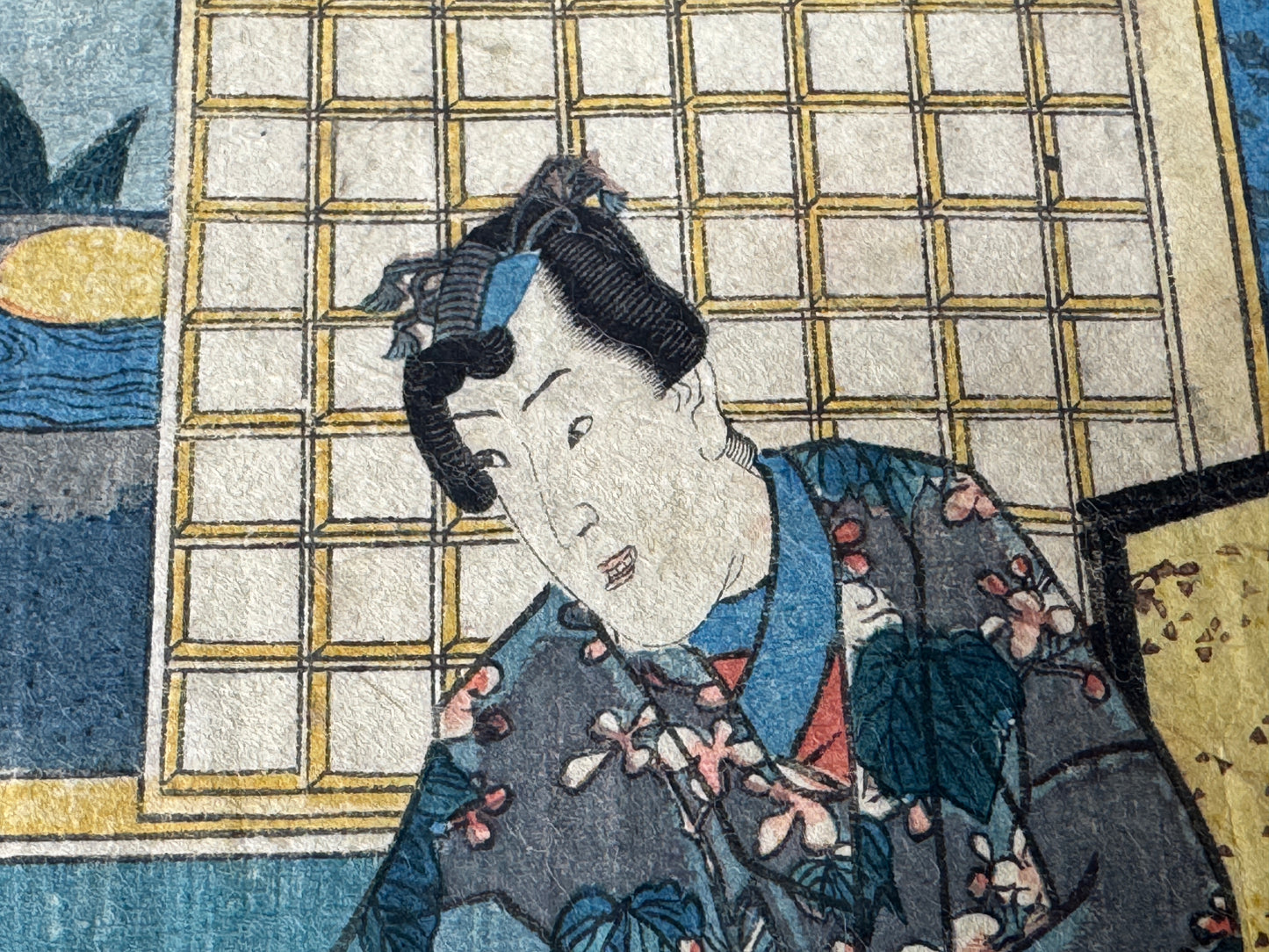 Y8639 WOODBLOCK PRINT Toyokuni one piece horizontal Japan Ukiyoe antique art