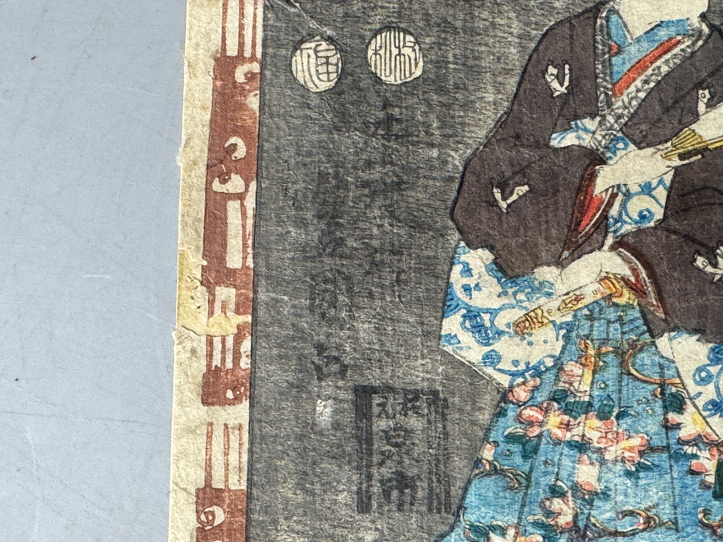 Y8640 WOODBLOCK PRINT Toyokuni one piece horizontal Japan Ukiyoe antique art