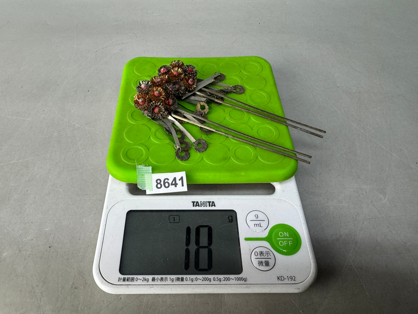 Y8641 KANZASHI Birabira hair stick hairpin metalwork Japan antique kimono