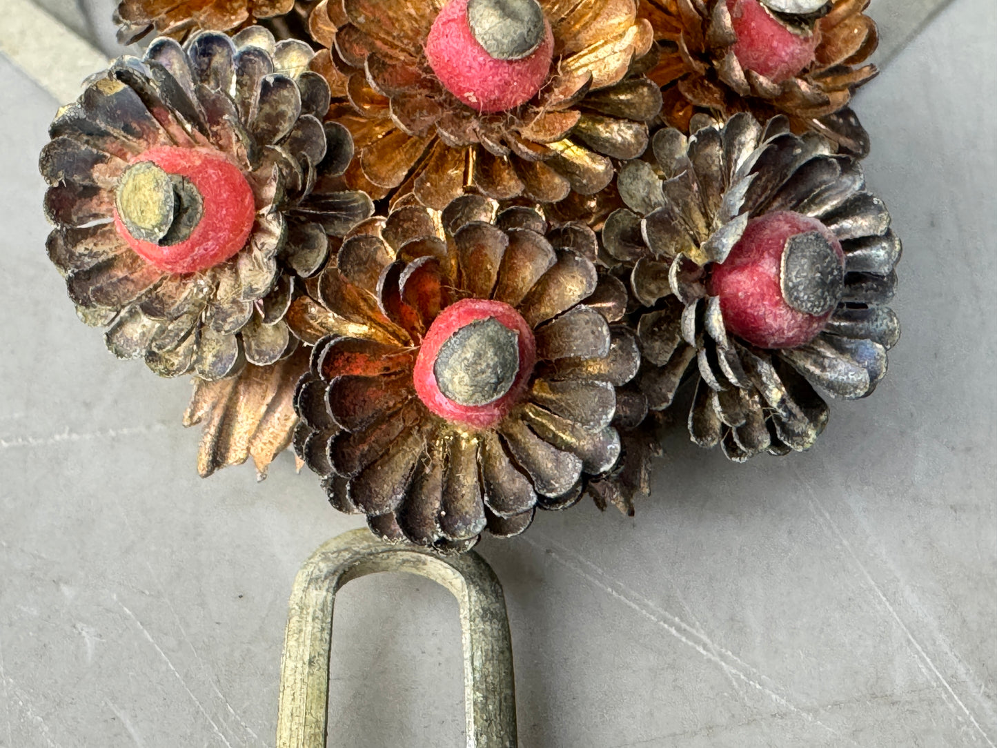 Y8641 KANZASHI Birabira hair stick hairpin metalwork Japan antique kimono