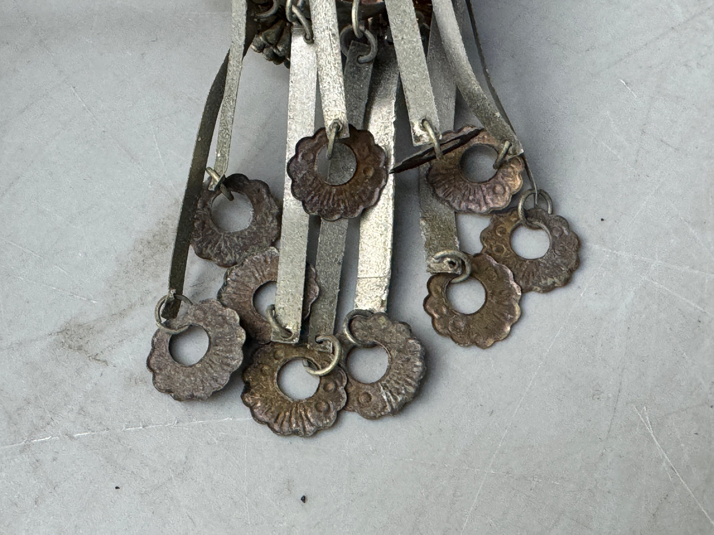 Y8641 KANZASHI Birabira hair stick hairpin metalwork Japan antique kimono
