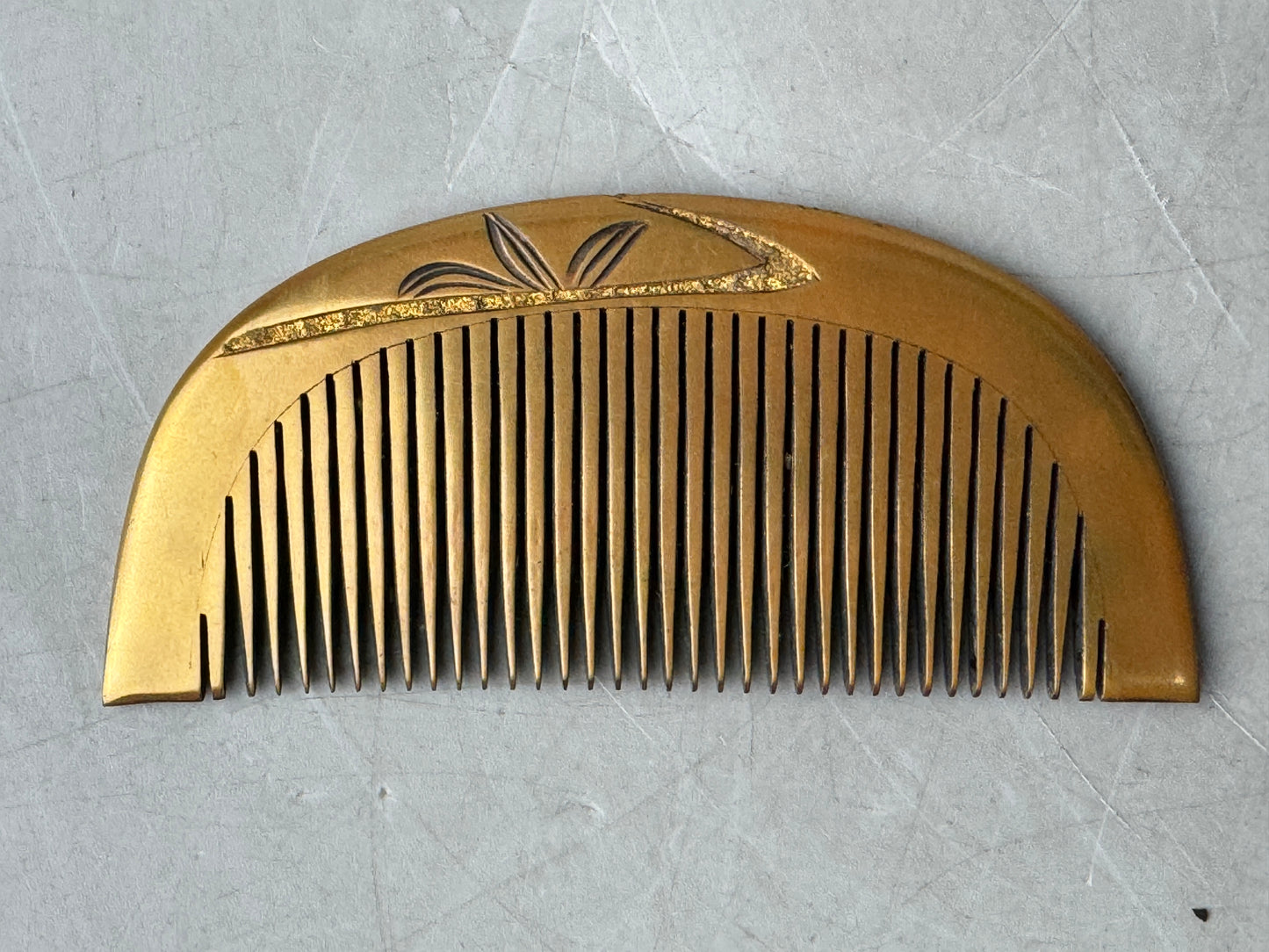 Y8643 KOUGAI Makie comb hairpin hair stick box Japan antique kimono accessory