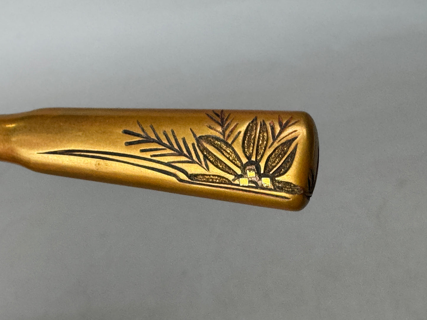 Y8643 KOUGAI Makie comb hairpin hair stick box Japan antique kimono accessory