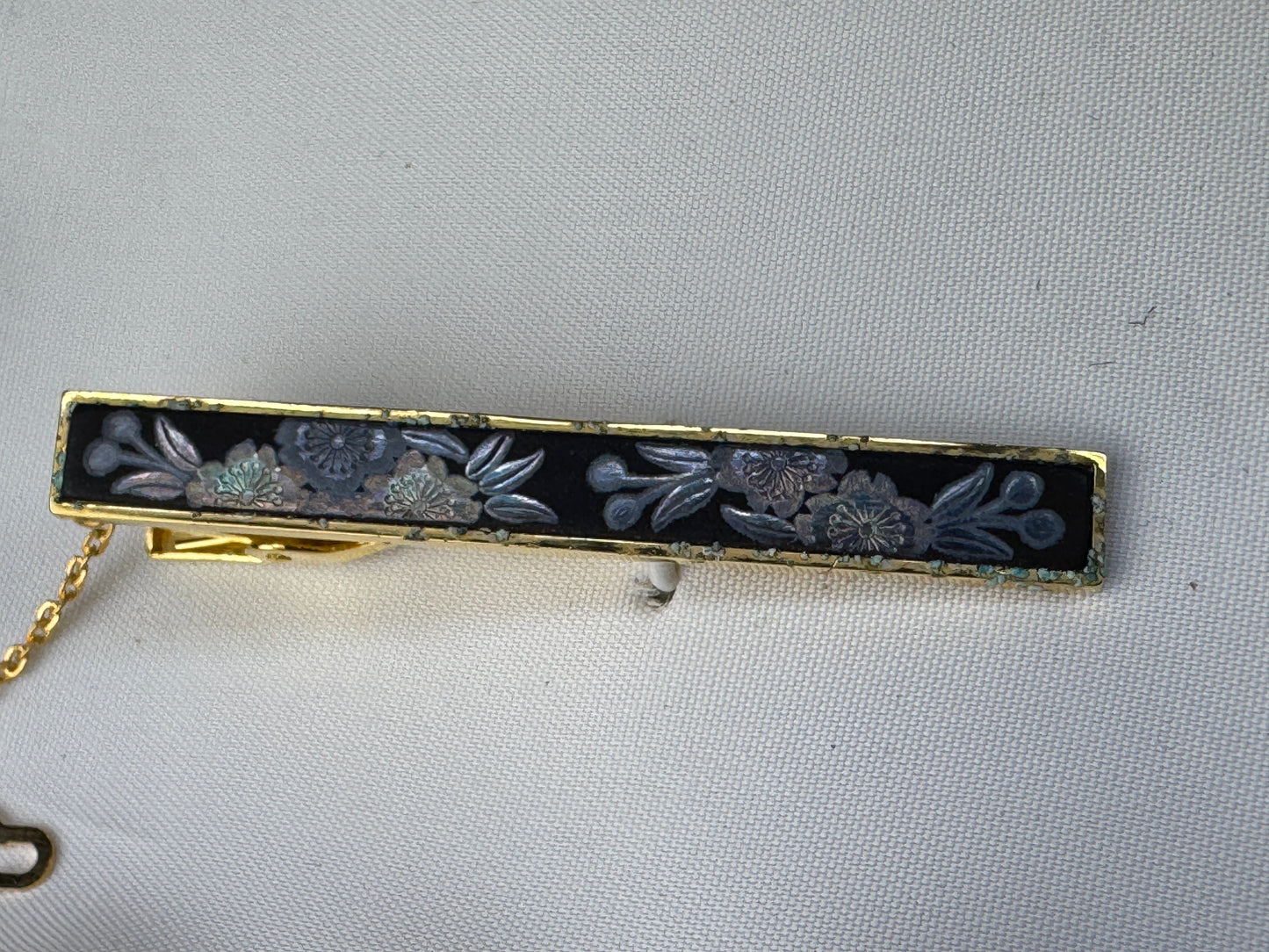 Y8644 OBIDOME Higo inlay sash clip tie pin cufflinks box Japan antique kimono