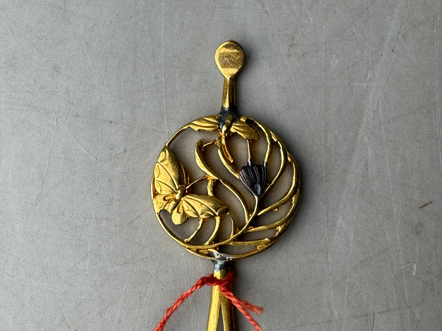 Y8645 KANZASHI Hairpin hair stick Butterfly openwork box Japan antique kimono
