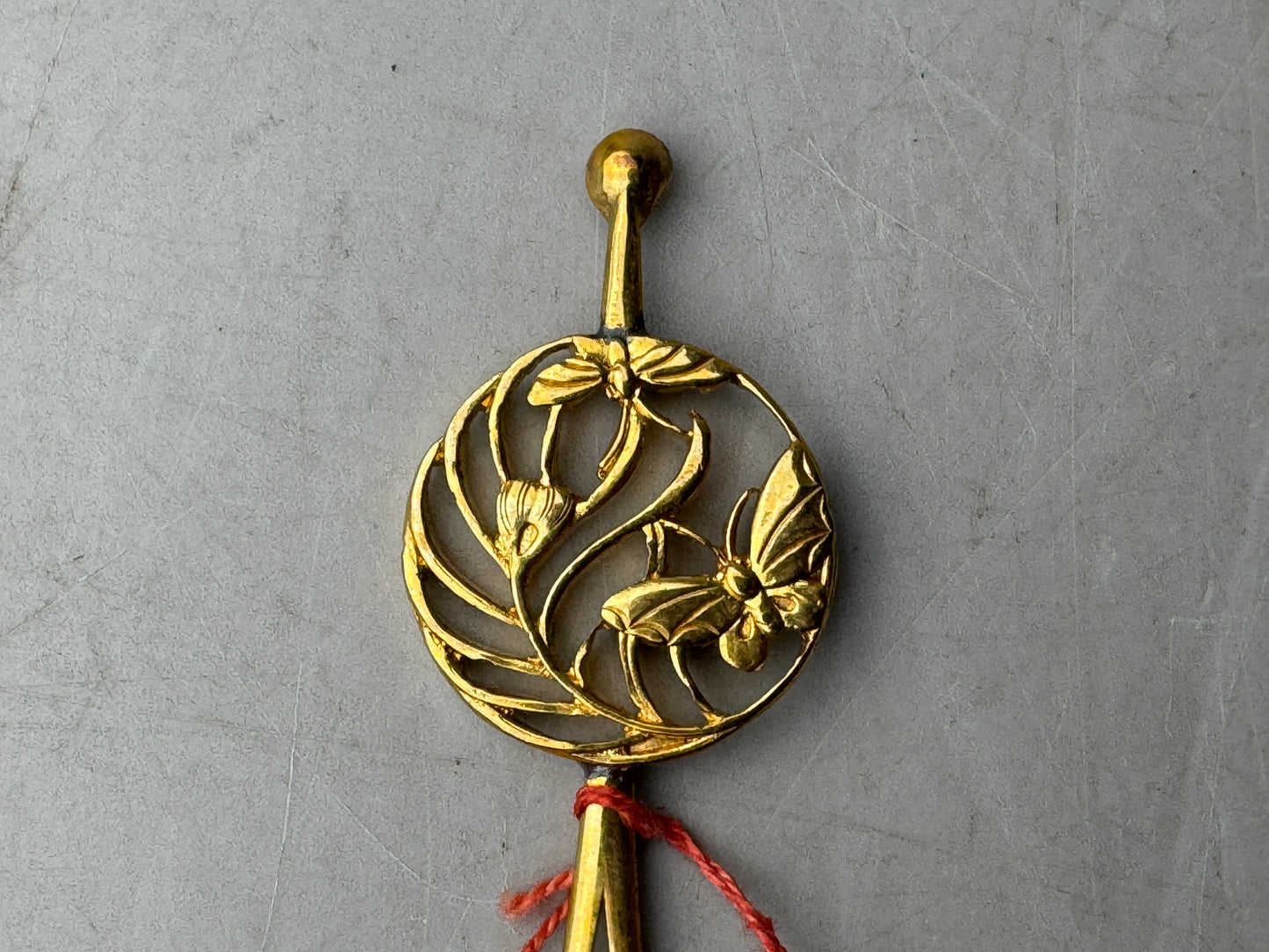 Y8645 KANZASHI Hairpin hair stick Butterfly openwork box Japan antique kimono