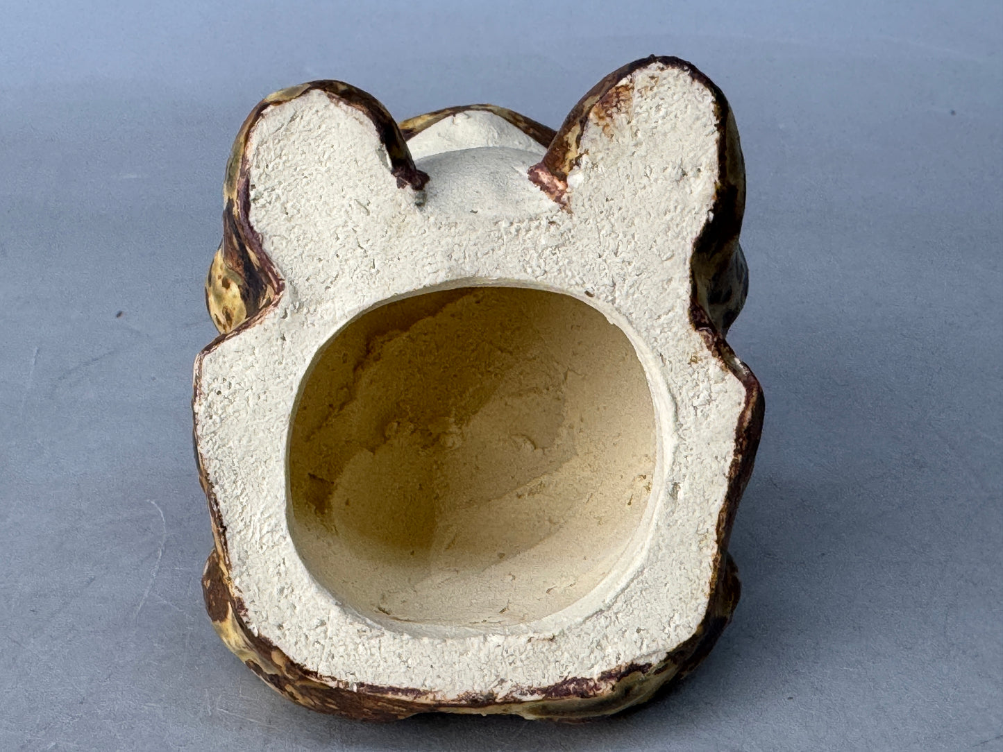 Y8649 OKIMONO Shigaraki-ware Frog figurine small Japan antique decor interior