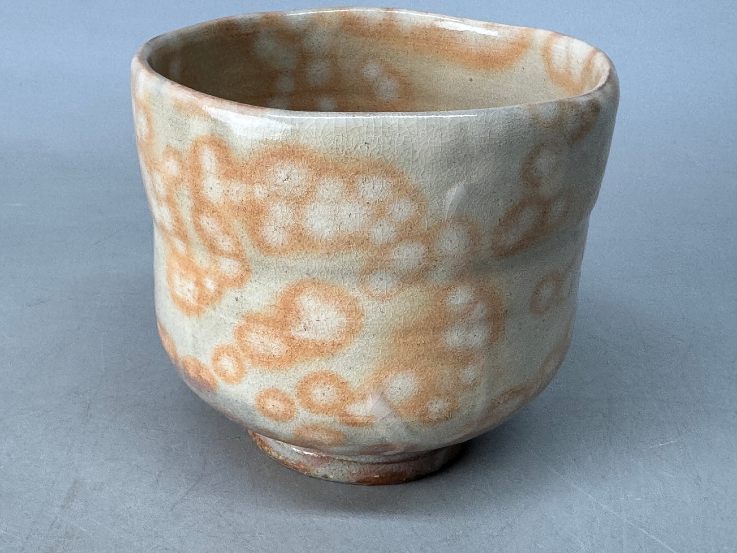 Y8652 CHAWAN Hagi-ware tube bowl signed box Japan antique tea ceremony teacup