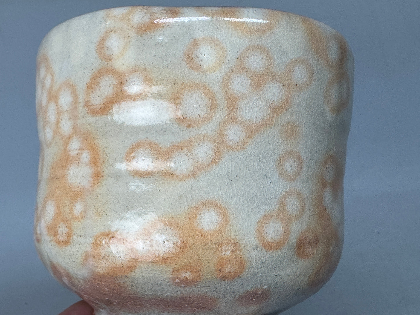 Y8652 CHAWAN Hagi-ware tube bowl signed box Japan antique tea ceremony teacup