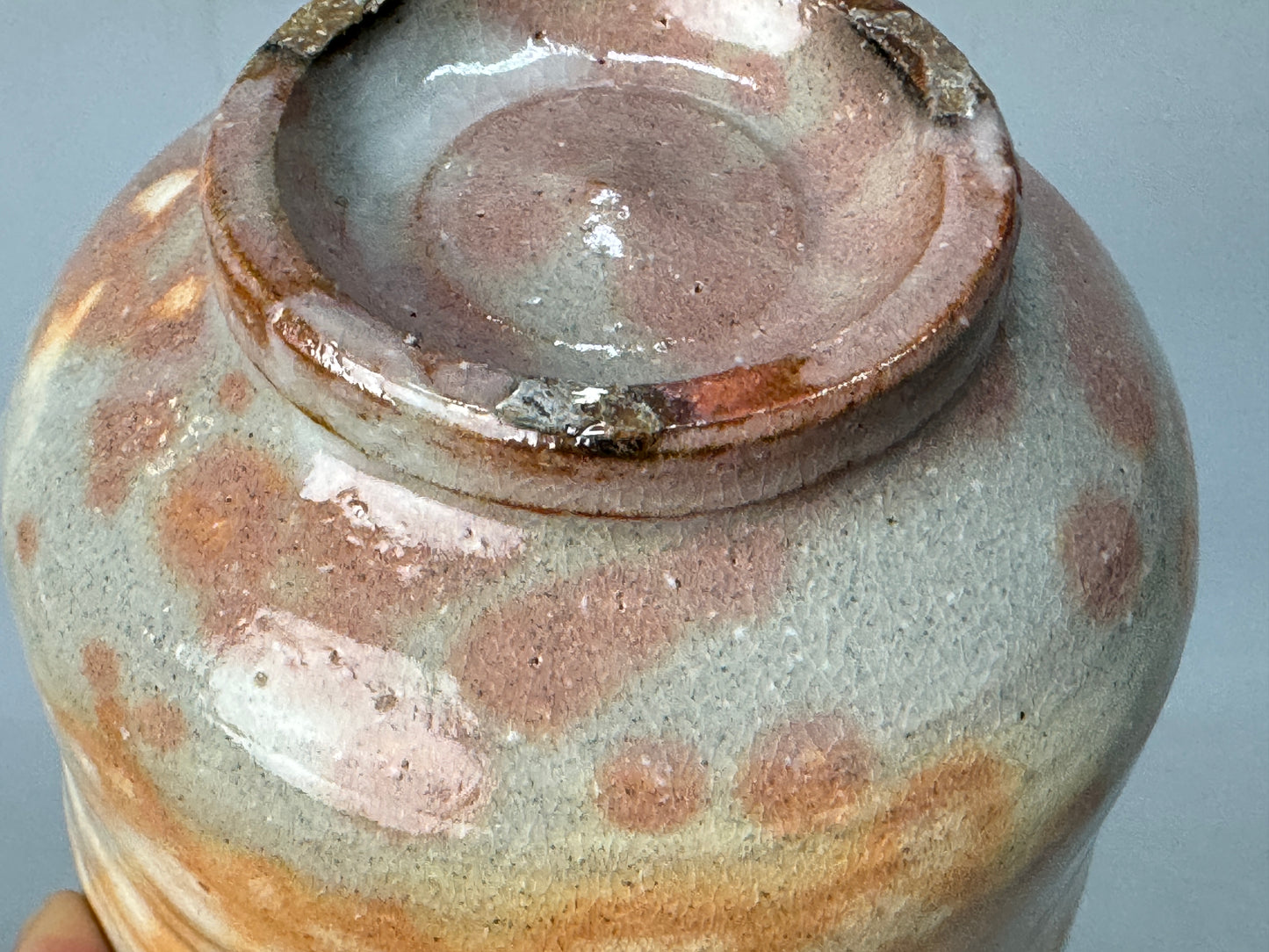 Y8652 CHAWAN Hagi-ware tube bowl signed box Japan antique tea ceremony teacup
