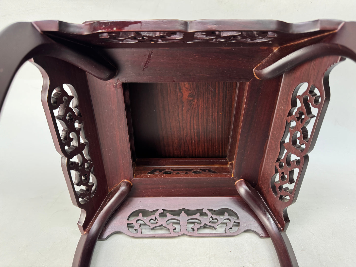 Y8656 FLOWER STAND wooden openwork Japan antique ikebana floral interior decor