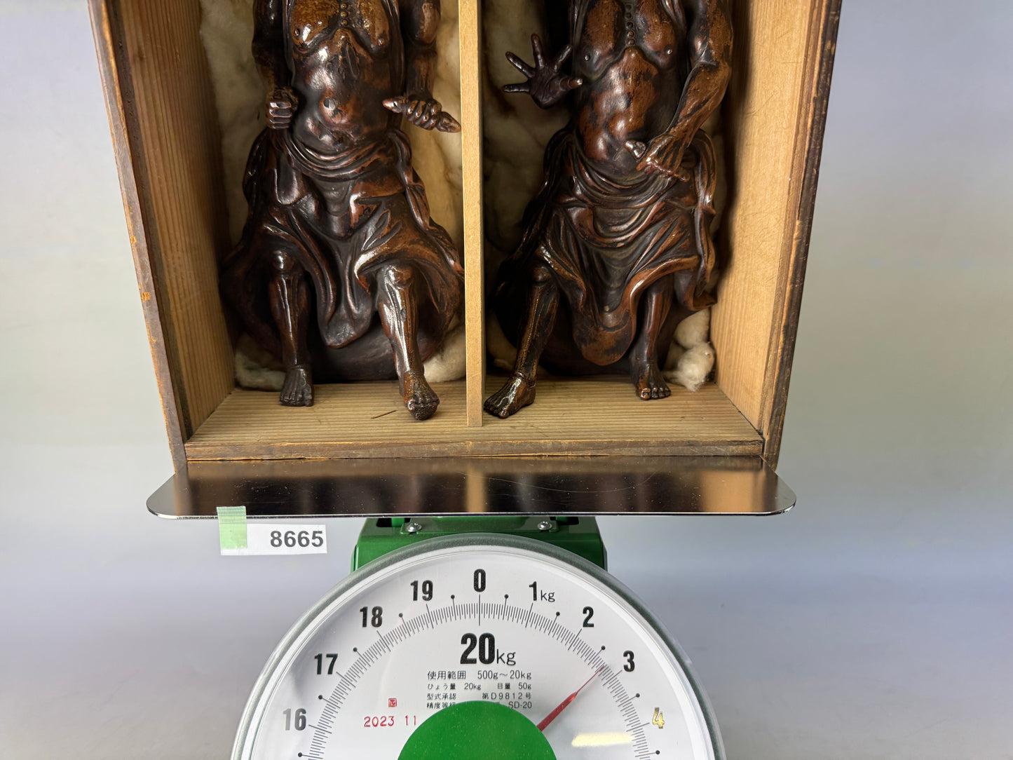 Y8665 STATUE Kobizen-ware Kongo Rikishi figurine box Japan antique interior