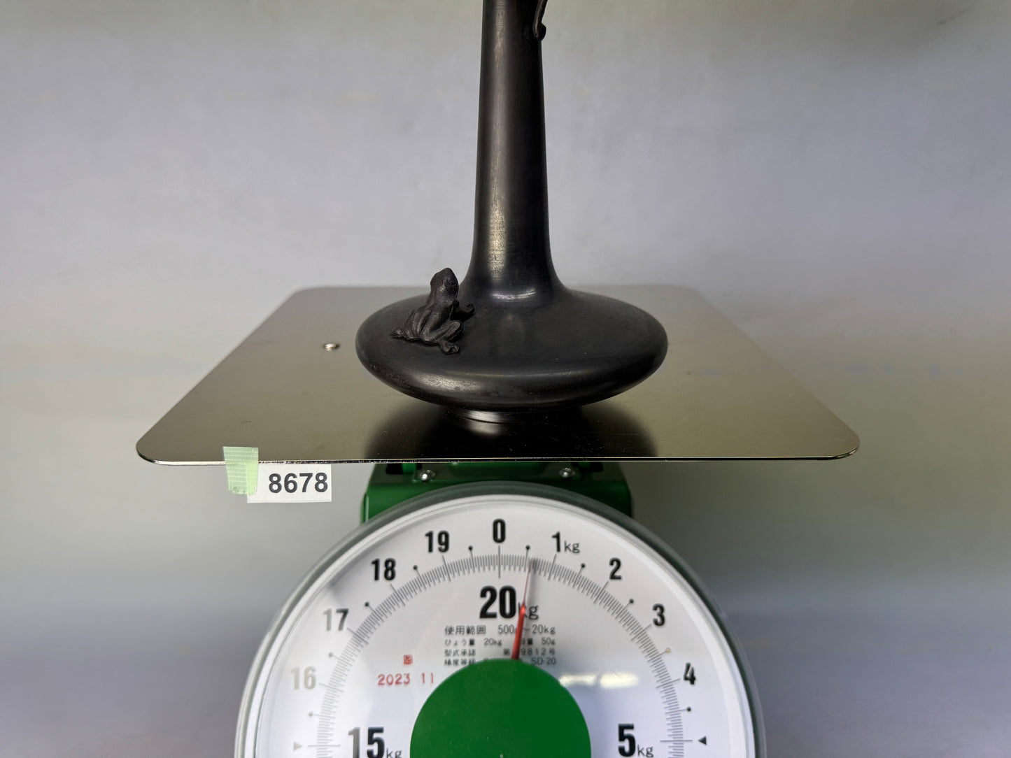 Y8678 FLOWER VASE Copper Frog Japan ikebana floral arrangement interior decor