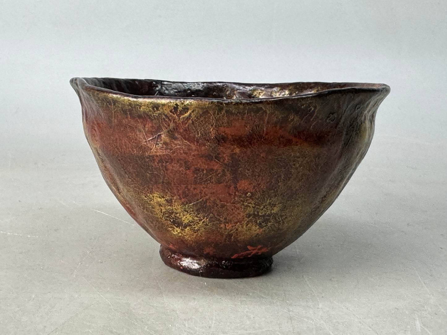 Y8682 CHAWAN Ikkanbari bowl signed box Japan antique tea ceremony teacup cup