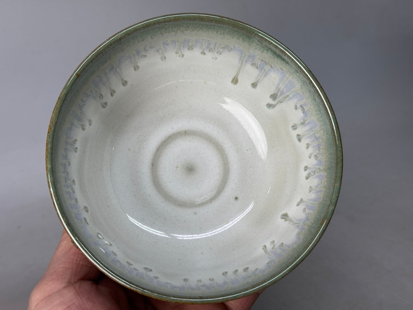 Y8683 CHAWAN Oribe-ware bowl signed box Japan antique tea ceremony teacup cup
